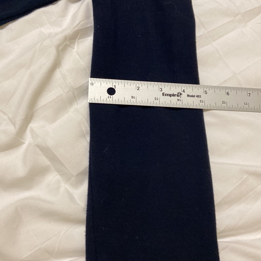 Ralph Lauren Navy Full Zip Up Mock Sweater, Navy/Brown Faux Trim Size M, EUC - Picture 10 of 13